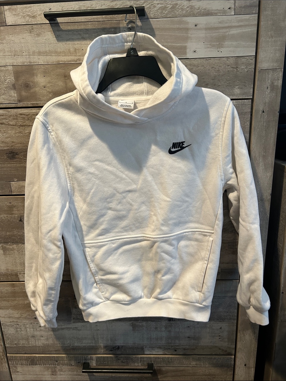 Nike White Turtleneck Pullover Sweater with Black Logo